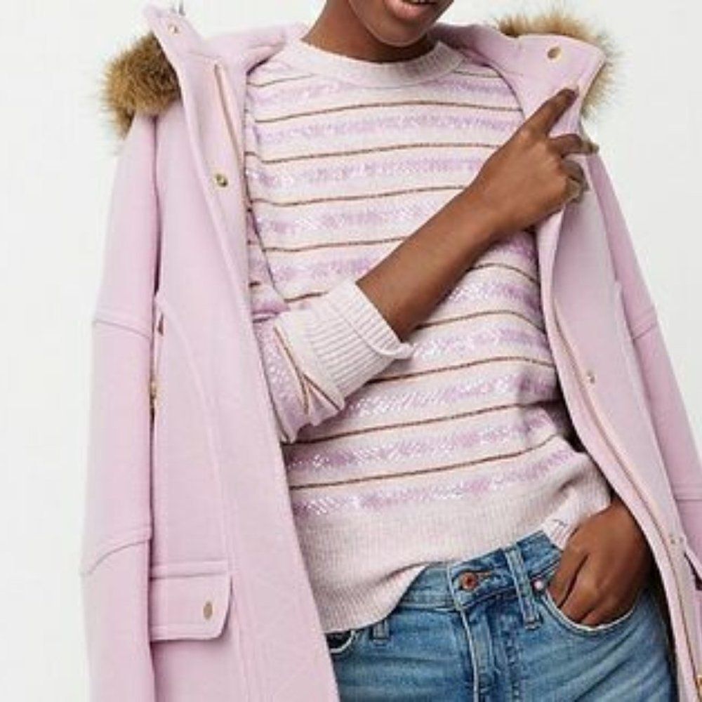 J. Crew Sequin Stripe Supersoft Yarn Sweater